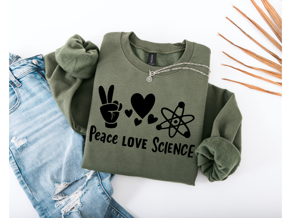 Peace Love Science Crewneck