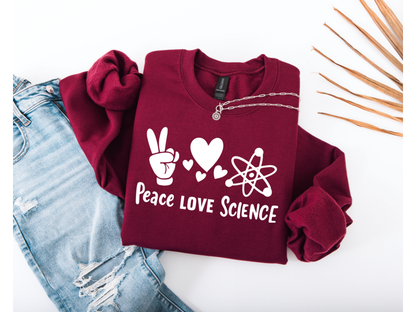 Peace Love Science Crewneck