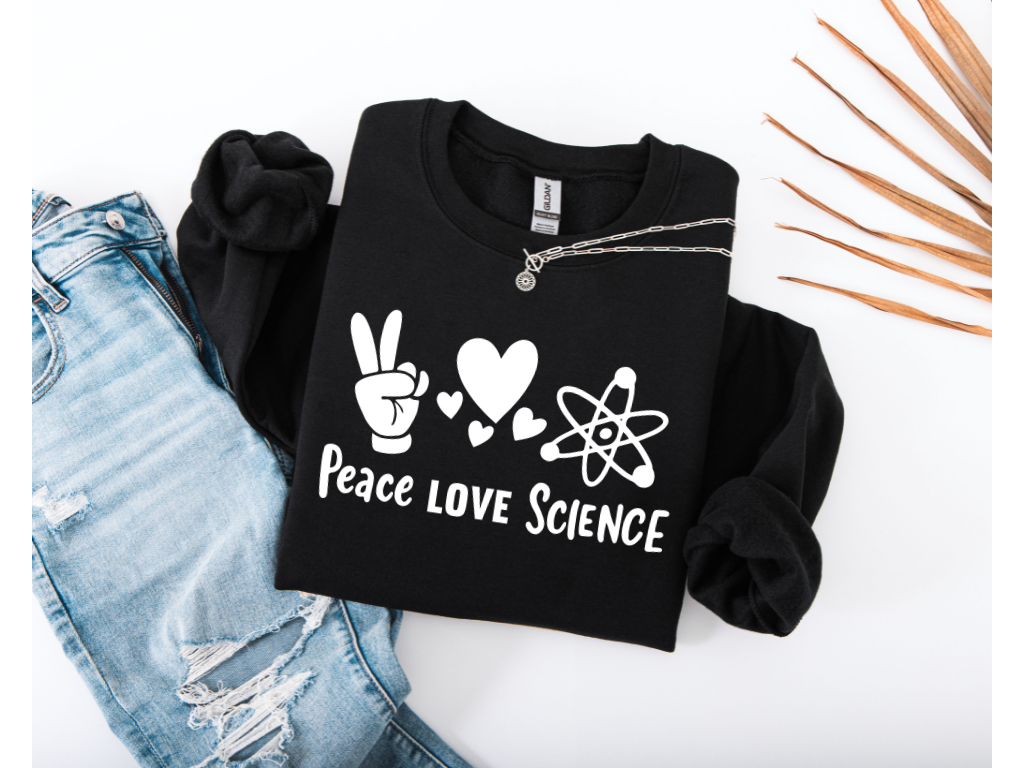 Peace Love Science Crewneck