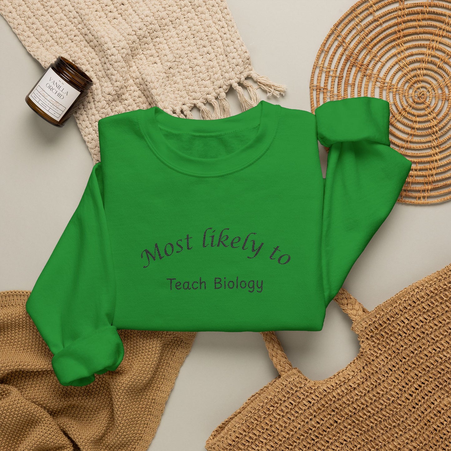 Most Likely to Teach Biology Crewneck - Embroidered