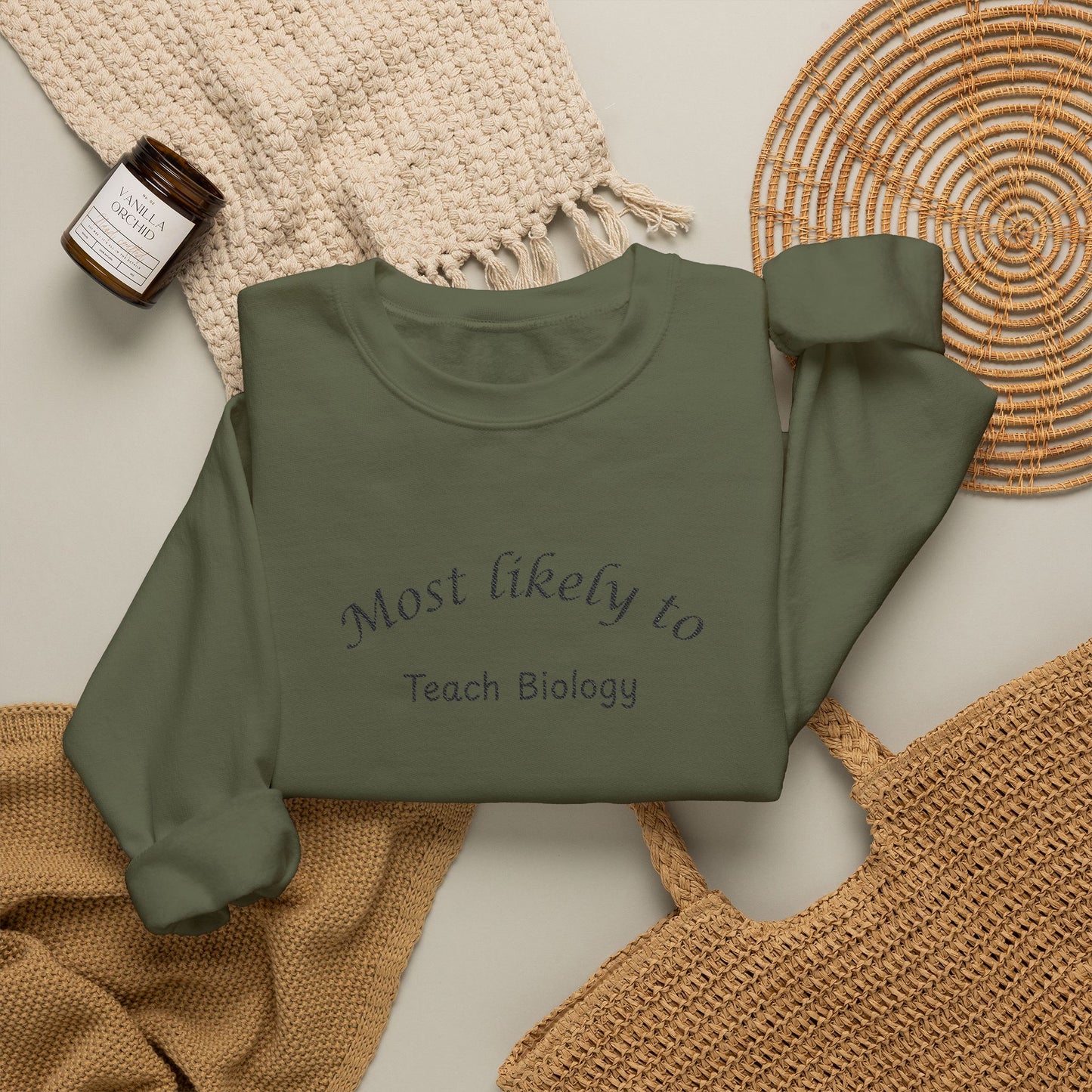 Most Likely to Teach Biology Crewneck - Embroidered